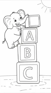 coloriage Éléphant updated pour enfant de 2 ans