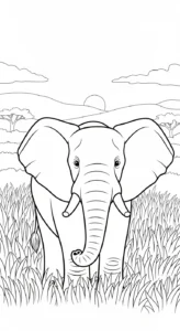 coloriage Éléphant updated à imprimer a4