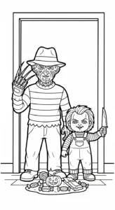 coloriage Freddy Krueger à imprimer kawaii