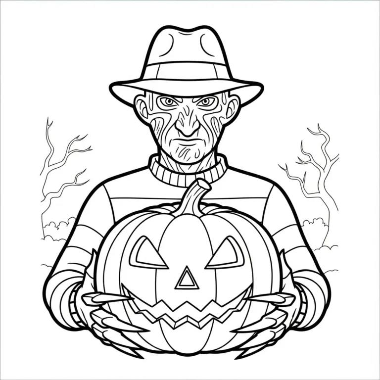Tranh tô màu Freddy Krueger