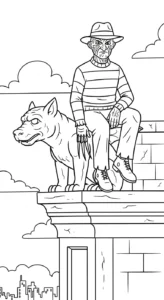 coloriage Freddy Krueger educatif pour enfant