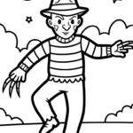 coloriage Freddy Krueger pour enfant de 8 ans