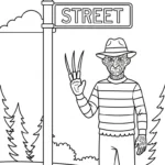 coloriage Freddy Krueger a imprimer pour enfant de 4 ans