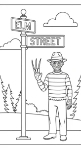 coloriage Freddy Krueger a imprimer pour enfant de 4 ans