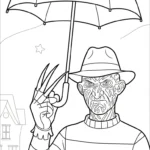 coloriage Freddy Krueger à imprimer pour enfant de 7 ans
