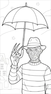 coloriage Freddy Krueger à imprimer pour enfant de 7 ans