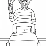 coloriage Freddy Krueger à imprimer pour enfant de 4 ans