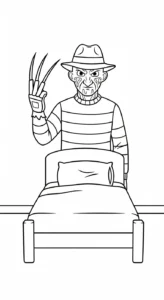 coloriage Freddy Krueger à imprimer pour enfant de 4 ans
