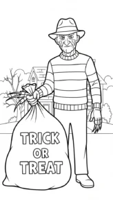 coloriage Freddy Krueger et découpage à imprimer
