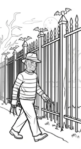 coloriage Freddy Krueger à imprimer pour enfant de 10 ans