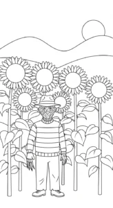 coloriage Freddy Krueger à imprimer pour enfant de 3 ans