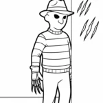 coloriage Freddy Krueger à imprimer pour enfant de 8 ans