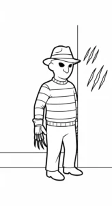 coloriage Freddy Krueger à imprimer pour enfant de 8 ans