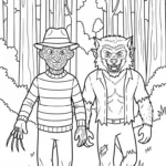 coloriage Freddy Krueger et découpage à imprimer