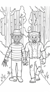 coloriage Freddy Krueger et découpage à imprimer