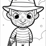 coloriage Freddy Krueger à imprimer pour enfant de 9 ans