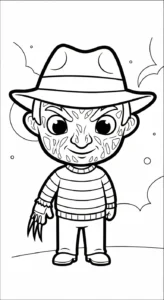 coloriage Freddy Krueger à imprimer pour enfant de 9 ans