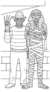 coloriage Freddy Krueger et découpage à imprimer