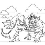 coloriage dragon updated à imprimer a4