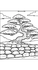 coloriage Bonsaï pour enfant de 2 ans