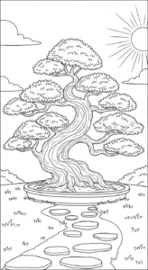 coloriage Bonsaï a imprimer pour enfant de 4 ans