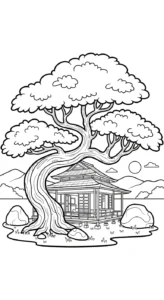 coloriage Bonsaï pour enfant gratuit