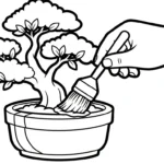 coloriage Bonsaï à imprimer kawaii