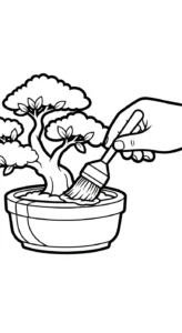 coloriage Bonsaï à imprimer kawaii