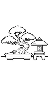 image de coloriage Bonsaï pour enfant