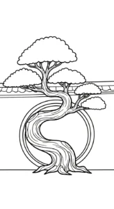 coloriage Bonsaï à imprimer pour enfant de 6 ans