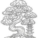 coloriage Bonsaï pour enfant de 4 ans