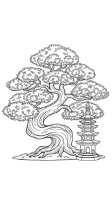 coloriage Bonsaï pour enfant de 4 ans