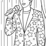 coloriage Chanteuse pour enfant de à imprimer