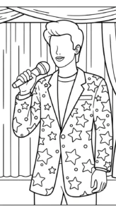 coloriage Chanteuse pour enfant de à imprimer