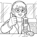 coloriage Chanteuse en ligne pour enfant
