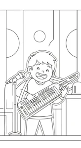 coloriage Chanteuse gratuit à imprimer