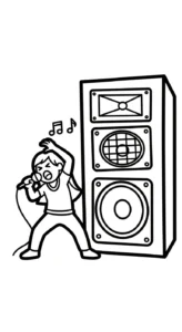 image pour coloriage Chanteuse enfant