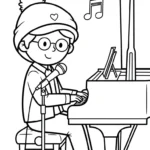 coloriage Chanteuse pour enfant de 6 ans