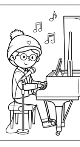coloriage Chanteuse pour enfant de 6 ans