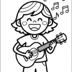 coloriage Chanteuse pour enfant à imprimer
