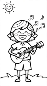 coloriage Chanteuse pour enfant à imprimer