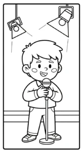 coloriage Chanteuse pour enfants à télécharger