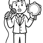 coloriage Chanteuse à imprimer pour enfant de 6 ans