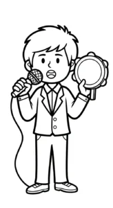 coloriage Chanteuse à imprimer pour enfant de 6 ans