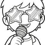 coloriage Chanteuse d