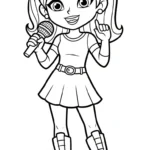 coloriage Chanteuse pour enfant de 6 ans