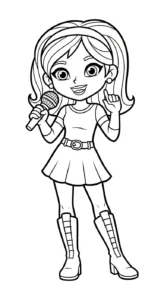 coloriage Chanteuse pour enfant de 6 ans