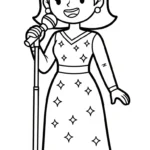 coloriage Chanteuse educatif pour enfant