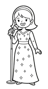 coloriage Chanteuse educatif pour enfant