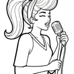 coloriage Chanteuse pour primaire